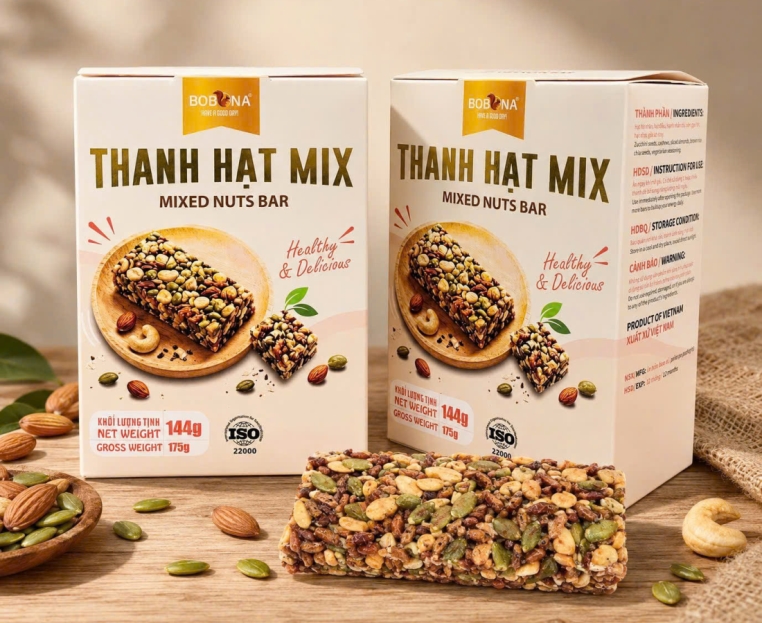 THANH HẠT MIX - MIXED NUTS BAR
